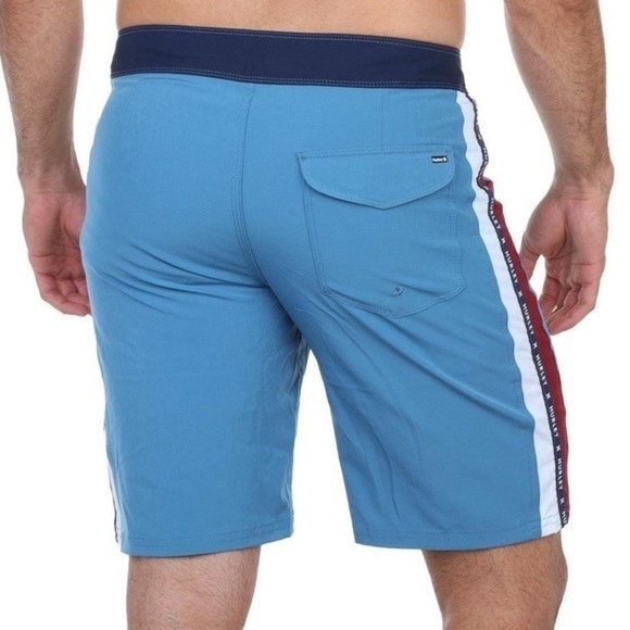 Hurley Shorts Logo Stripe Spellout Colorblock Victory Board Blue New Size 28 - Picture 1 of 11